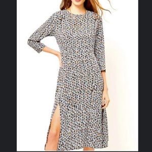 LOFT Multicolor Patterned Midi Dress
